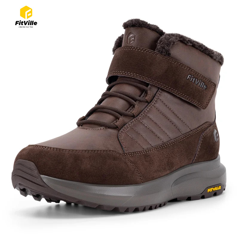 Snow Boot Fur Lined - Stivali Invernali da Uomo FitVille, Calzata