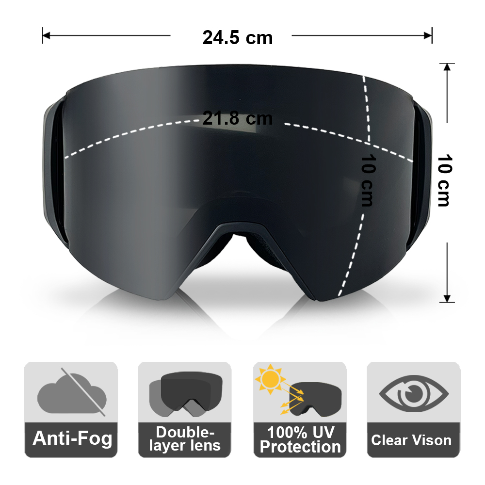Snow Goggle Uv - Occhiali da sci professionali Uomo Donna