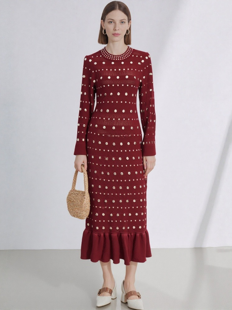 Winter Clothing Pictures - Nuovo Abito a Maglia Rosso a