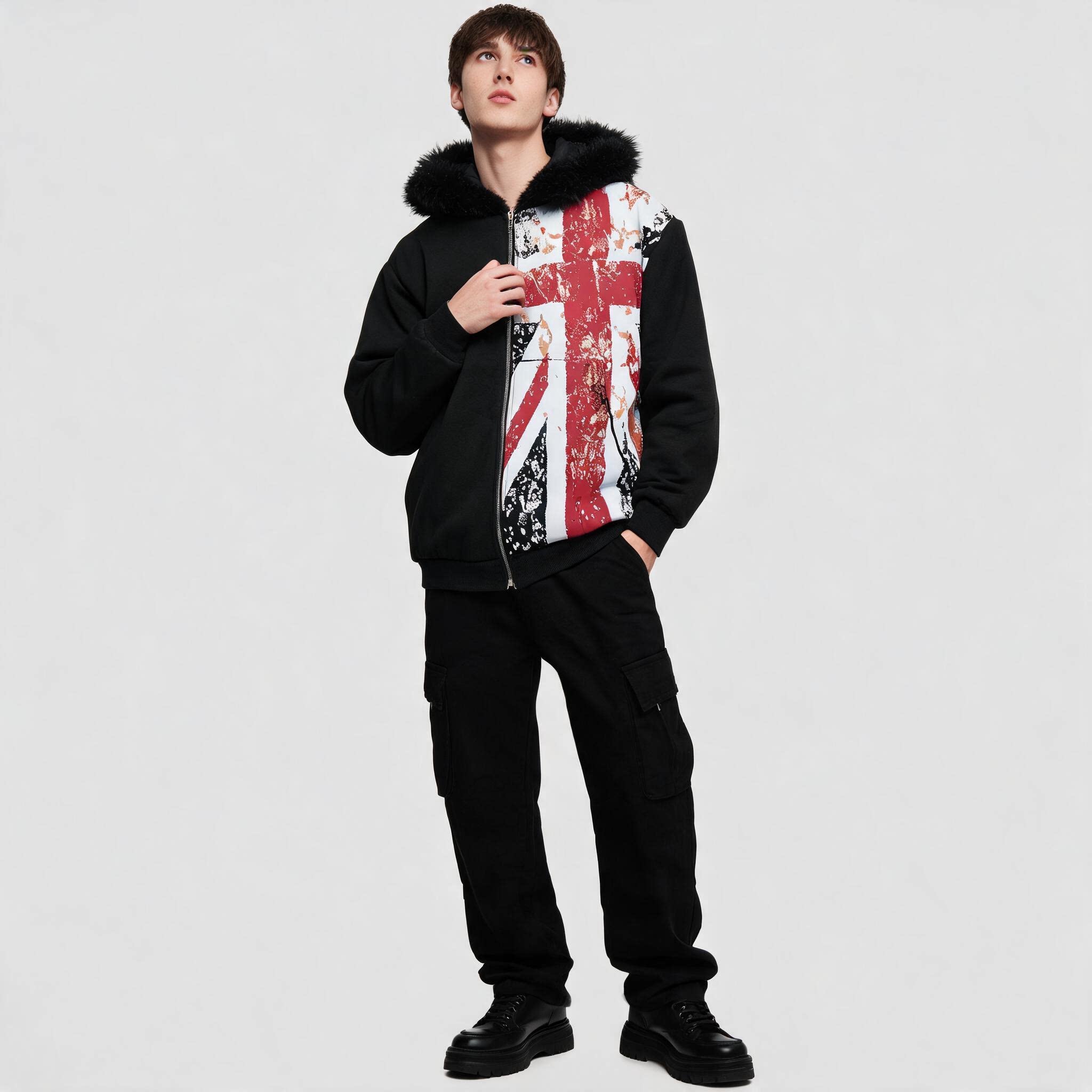 Winter Clothing Uk - Giacca con cappuccio e zip con