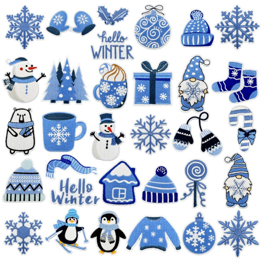 Winter Clothing Pictures - 10 pezzi Hello Winter Series toppe