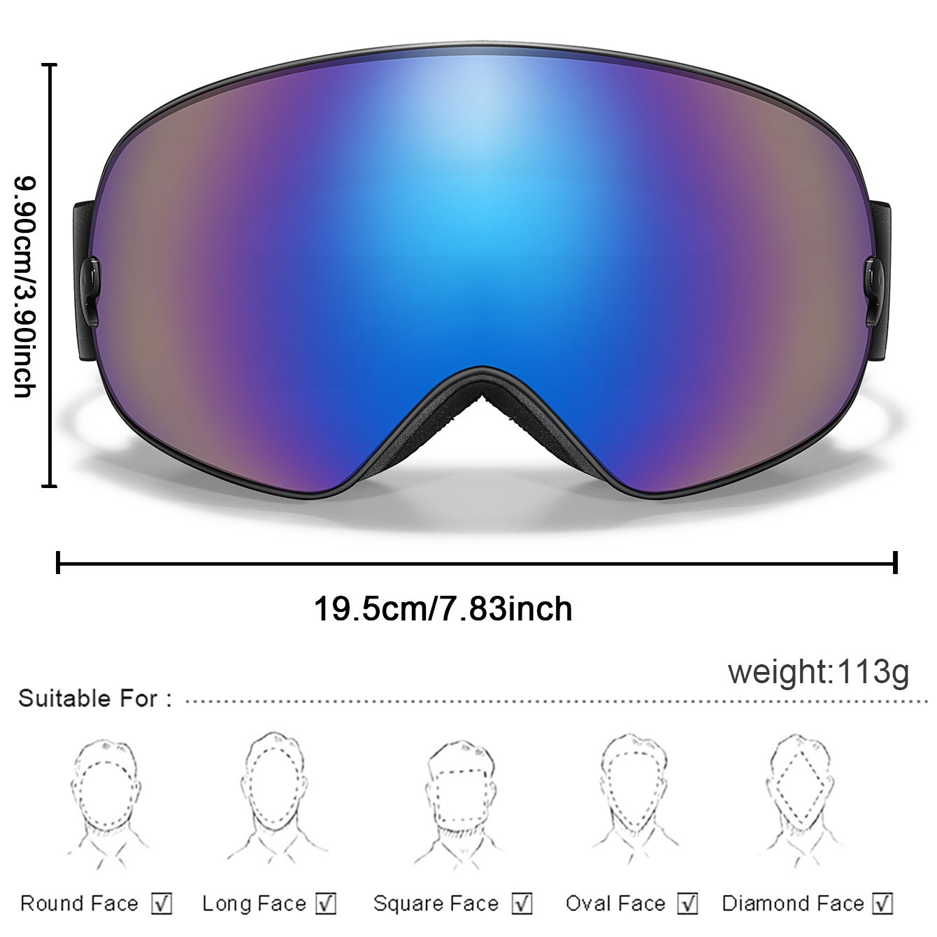 Occhiali da sci antiappannamen - Snow Goggle Uv recensione e prezzo